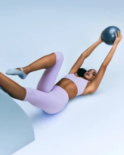 SoftMotion™ High Waisted Capri Leggings with Grey Logo