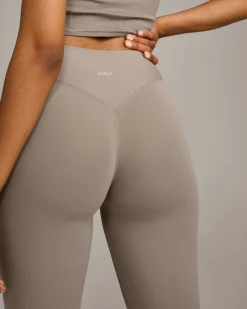 SoftMotion™ High Waisted Capri Leggings with Grey Logo