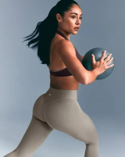 SoftMotion™ High Waisted Leggings with White Logo
