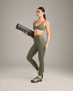 SoftMotion™ High Waisted Leggings with Grey Logo