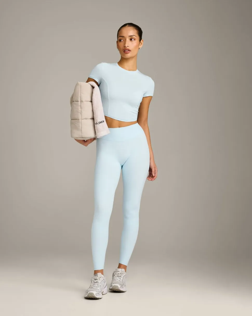 SoftMotion™ High Waisted Leggings with Grey Logo