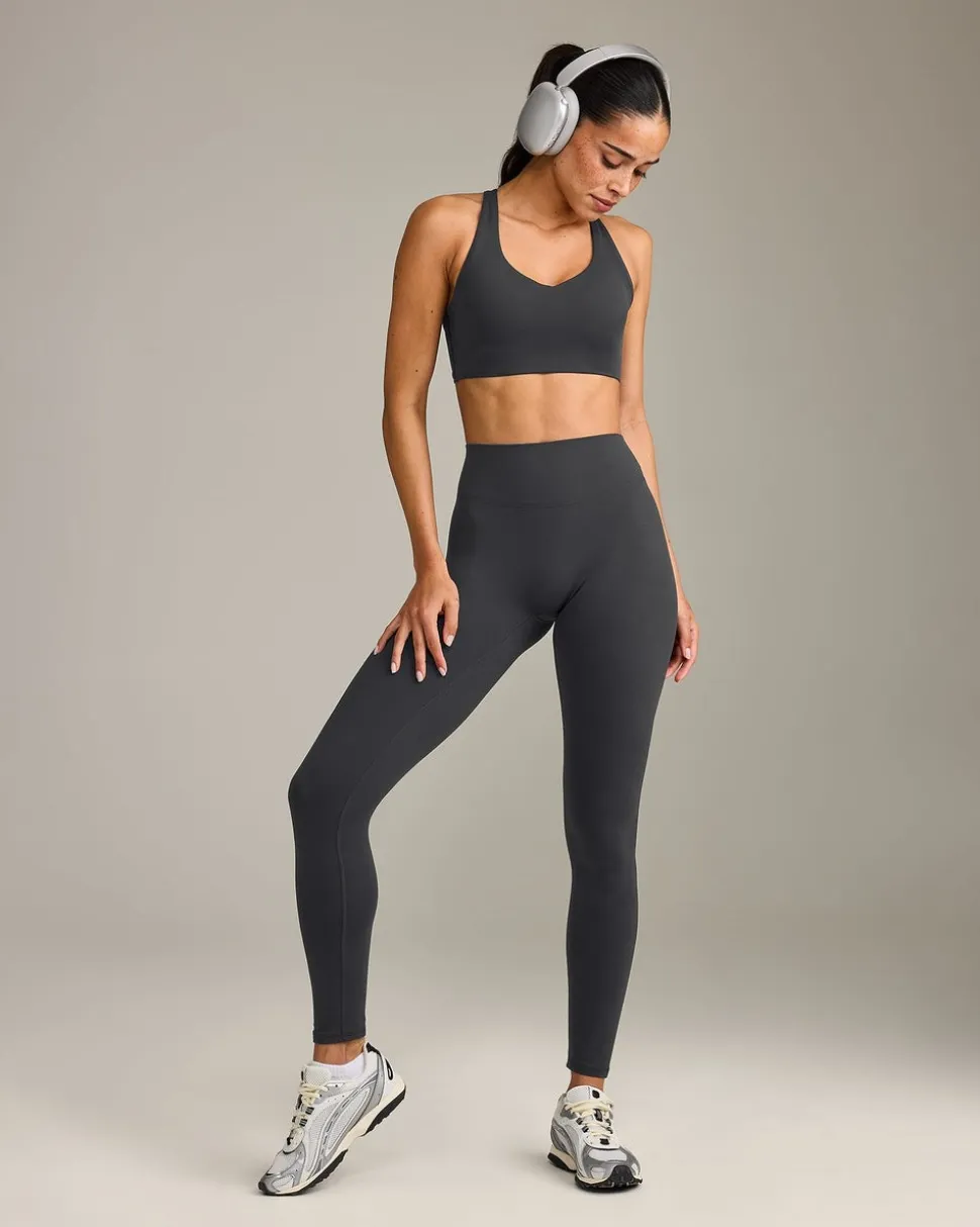SoftMotion™ High Waisted Leggings with Grey Logo