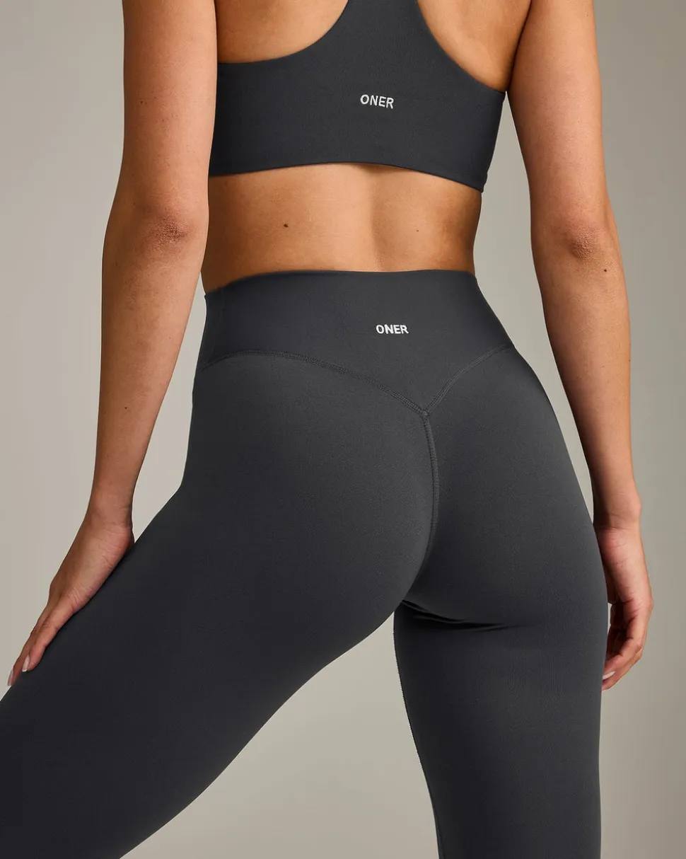 SoftMotion™ High Waisted Leggings with Grey Logo