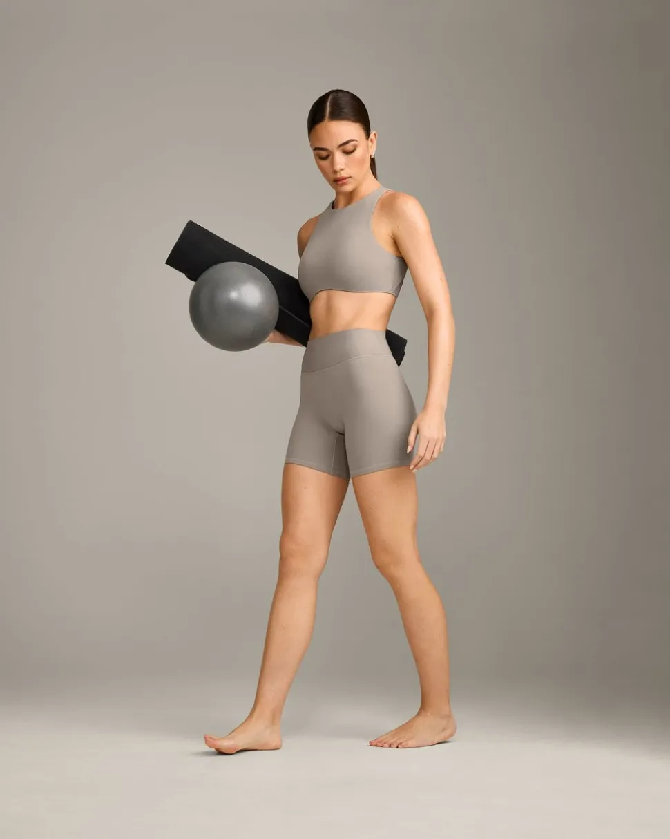 SoftMotion™ High Waisted Shorts 6" with White Logo