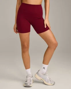 SoftMotion™ High Waisted Shorts 6" with Grey Logo