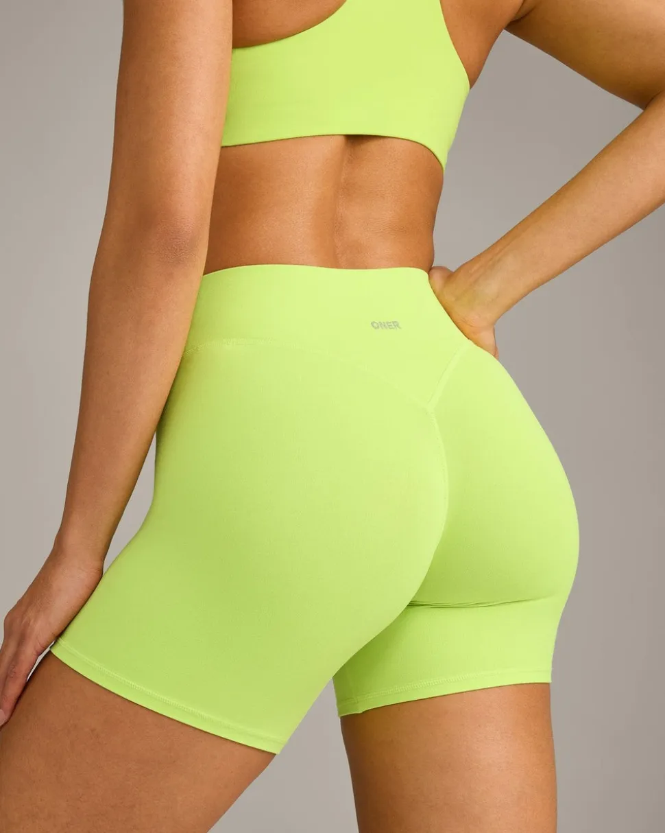 SoftMotion™ High Waisted Shorts 6" with Grey Logo