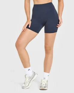 SoftMotion™ High Waisted Shorts 6" with White Logo