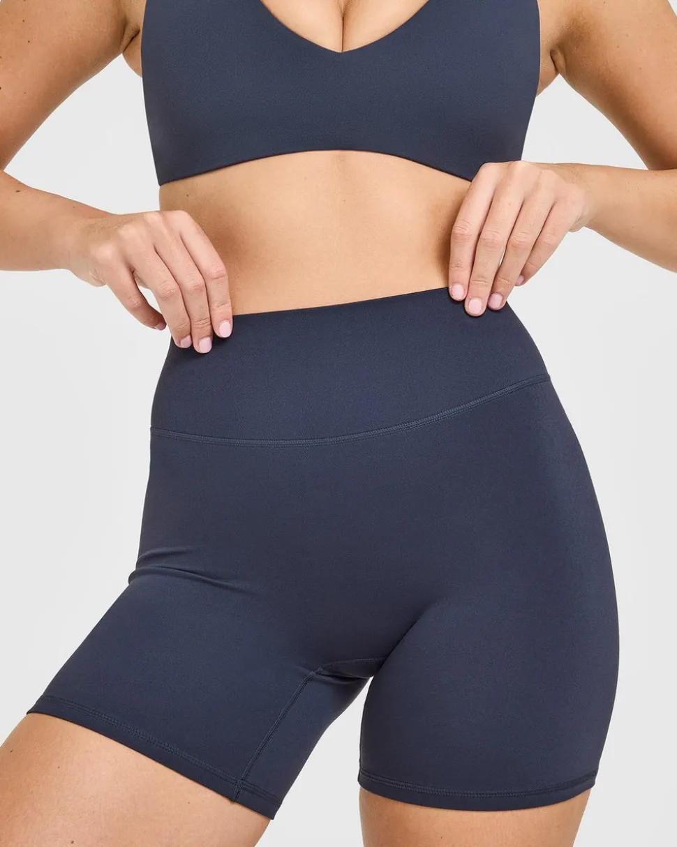 SoftMotion™ High Waisted Shorts 6" with White Logo
