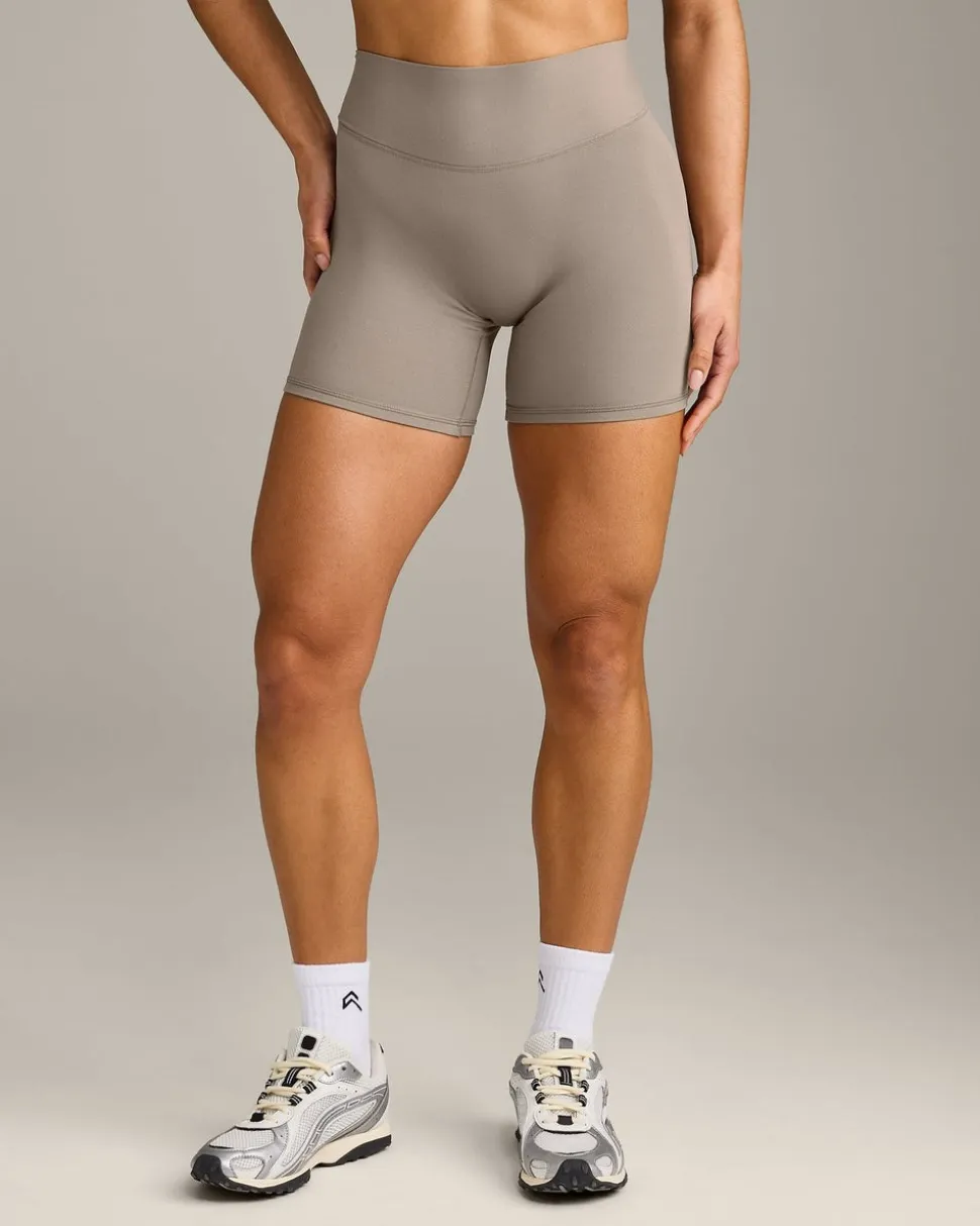 SoftMotion™ High Waisted Shorts 6" with Grey Logo