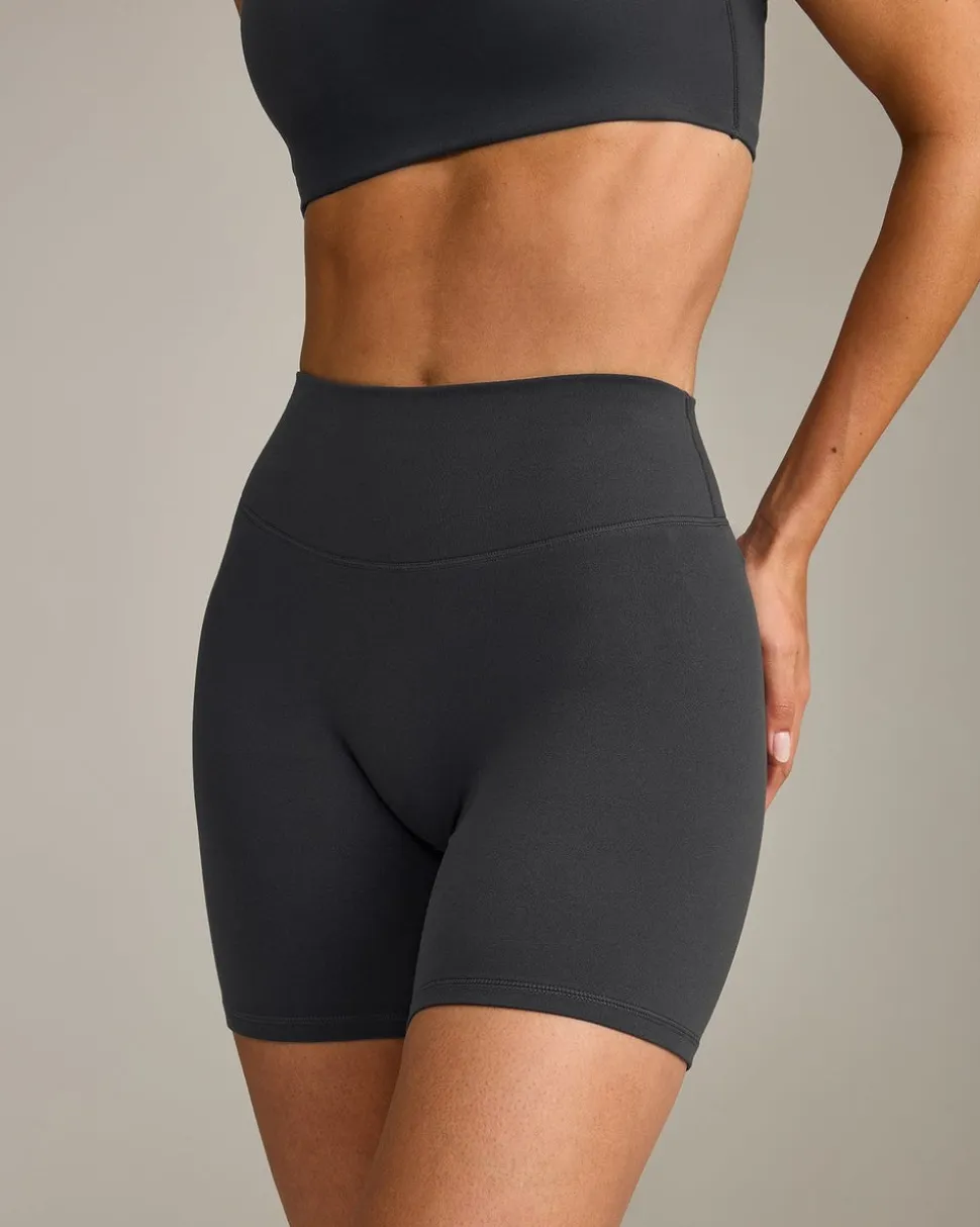 SoftMotion™ High Waisted Shorts 6" with Grey Logo