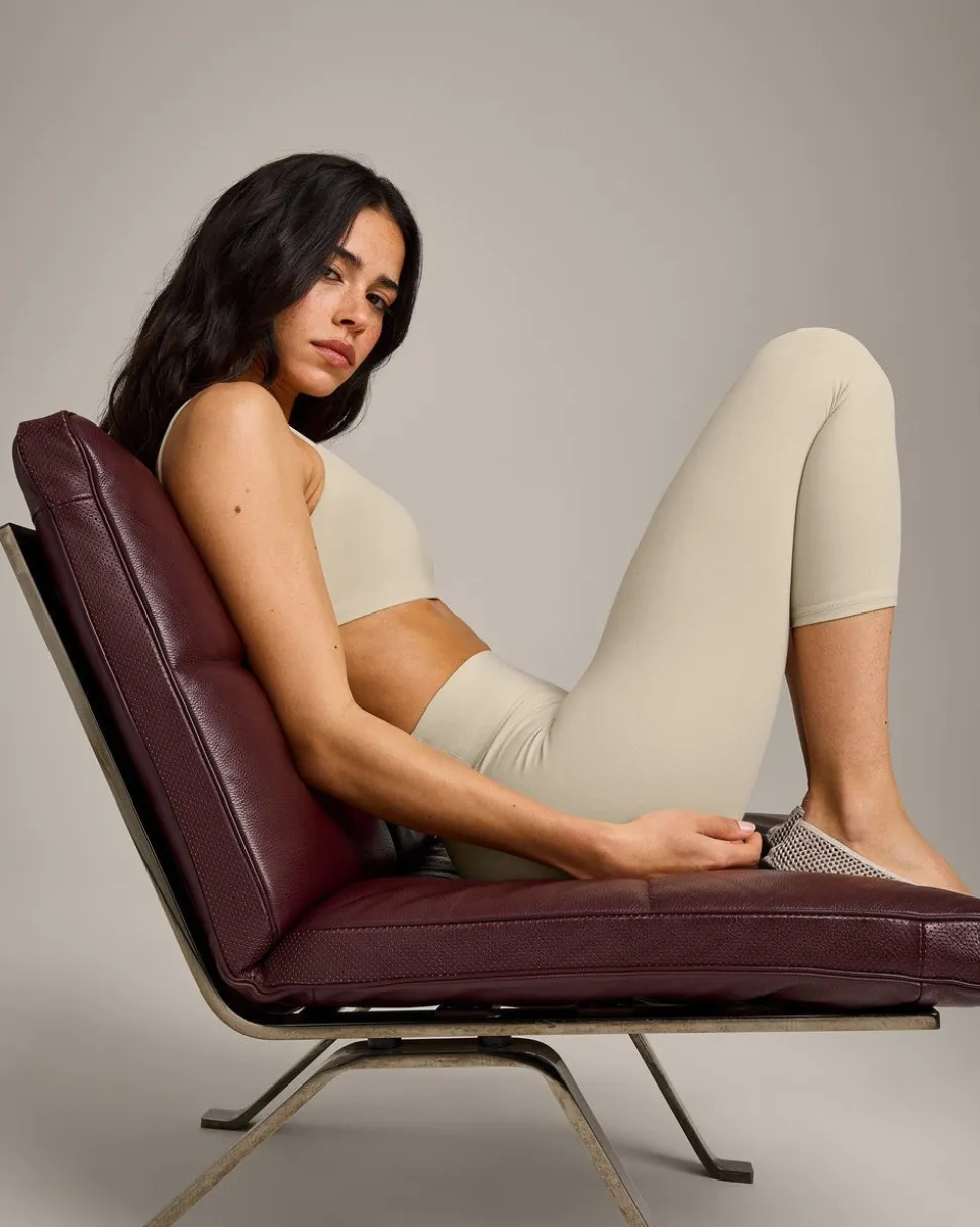 SoftMotion™ 3/4 Length Leggings with Grey Logo