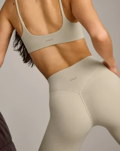 SoftMotion™ 3/4 Length Leggings with Grey Logo