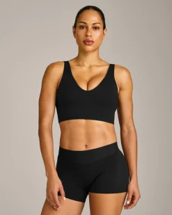 SoftMotion™ Longline Sports Bra with Grey Logo