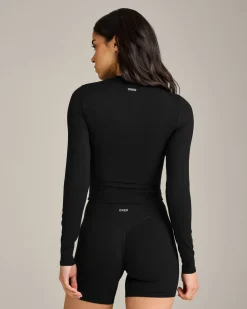 SoftMotion™ Long Sleeve Mid Top with Grey Logo