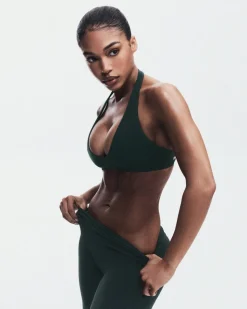SoftMotion™ Minimal Halter Neck Bralette with Grey Logo