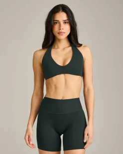 SoftMotion™ Minimal Halter Neck Bralette with Grey Logo