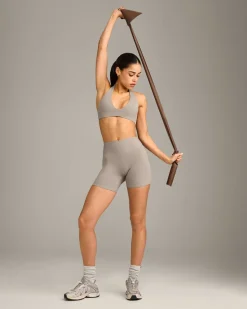 SoftMotion™ Minimal Halter Neck Bralette with White Logo