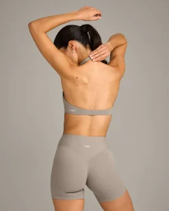 SoftMotion™ Minimal Halter Neck Bralette with White Logo