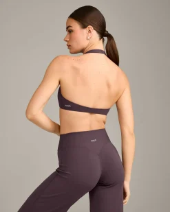 SoftMotion™ Minimal Halter Neck Bralette with Grey Logo
