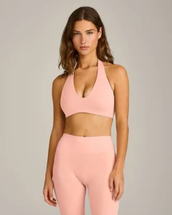 SoftMotion™ Minimal Halter Neck Bralette with Grey Logo