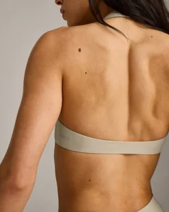 SoftMotion™ Minimal Halter Neck Bralette with Grey Logo