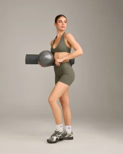 SoftMotion™ Minimal Halter Neck Bralette with Grey Logo