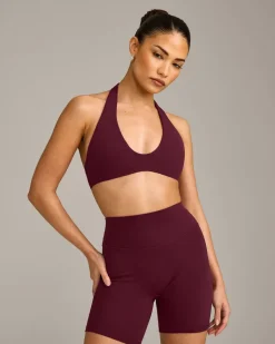 SoftMotion™ Minimal Halter Neck Bralette with Grey Logo