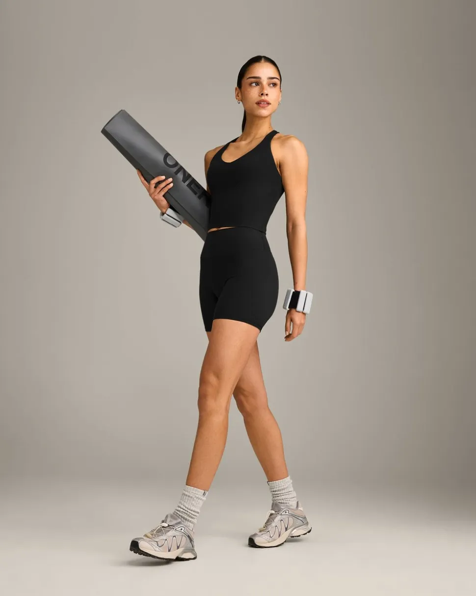 SoftMotion™ Racer Back Mid Vest with Built in Bra Shelf with Grey Logo