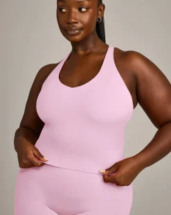 SoftMotion™ Racer Back Mid Vest with Built in Bra Shelf with Grey Logo