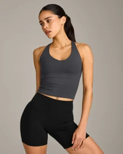 SoftMotion™ Racer Back Mid Vest with Built in Bra Shelf with Grey Logo