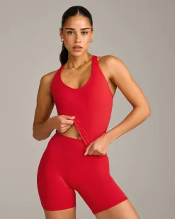 SoftMotion™ Racer Back Mid Vest with Built in Bra Shelf with Grey Logo