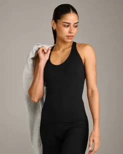 SoftMotion™ Racer Back Vest with Built in Bra Shelf with Grey Logo