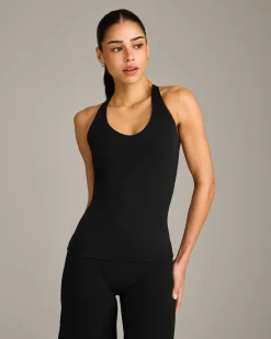 SoftMotion™ Racer Back Vest with Built in Bra Shelf with Grey Logo