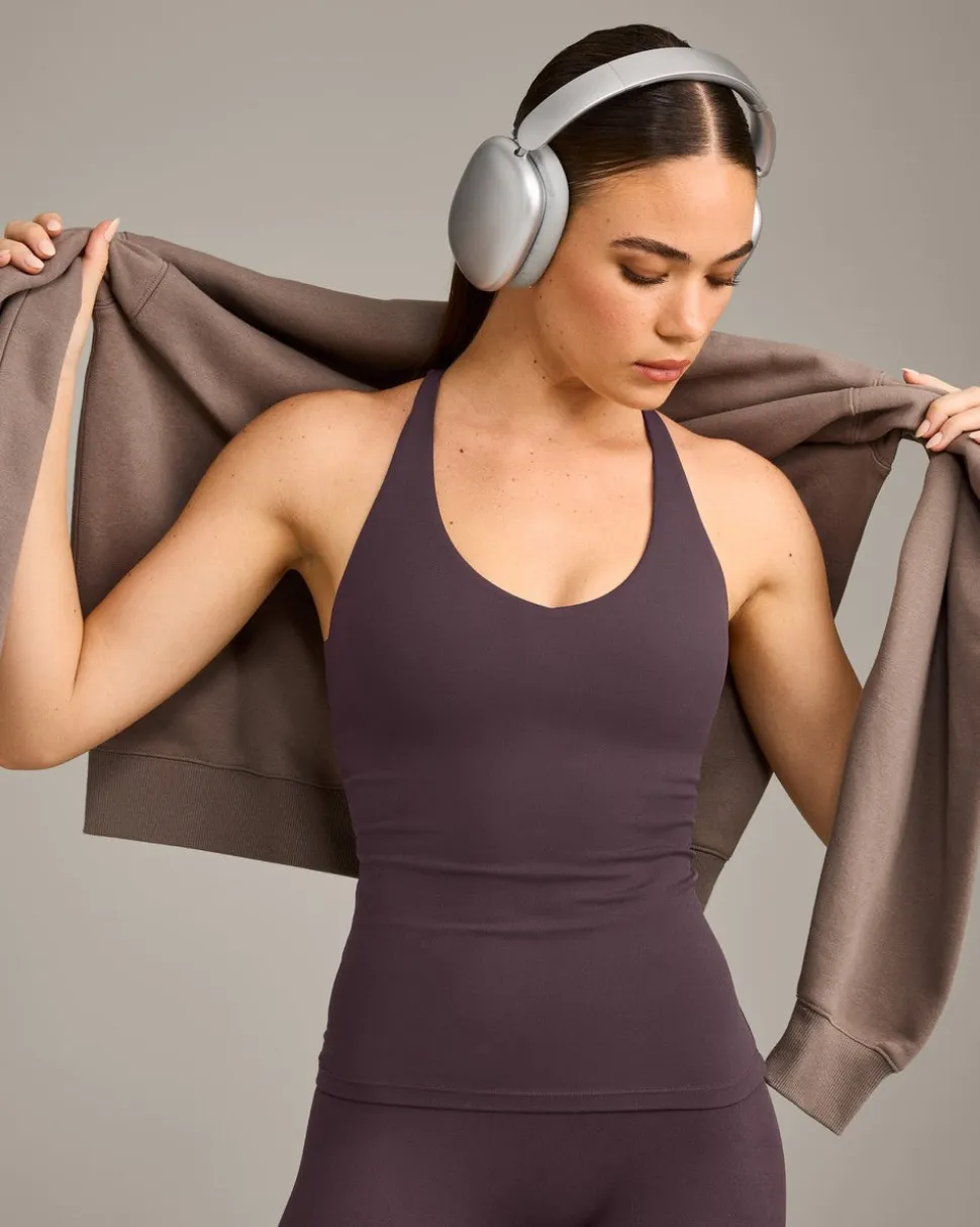 SoftMotion™ Racer Back Vest with Built in Bra Shelf with Grey Logo