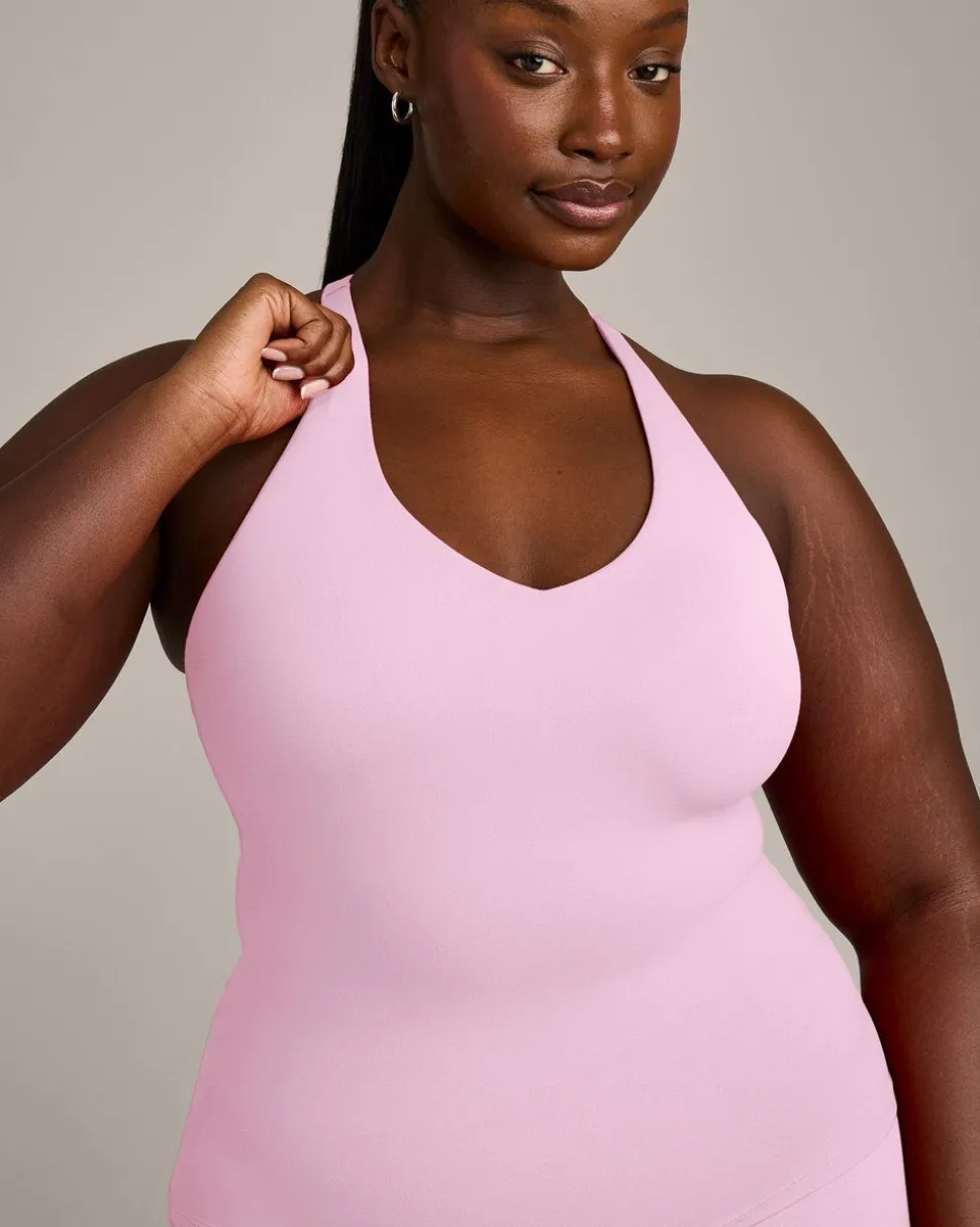 SoftMotion™ Racer Back Vest with Built in Bra Shelf with Grey Logo