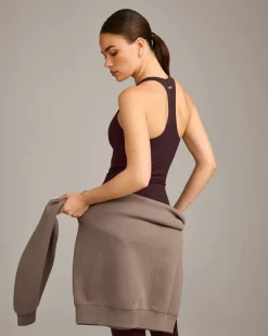 SoftMotion™ Racer Back Vest with Built in Bra Shelf with Grey Logo