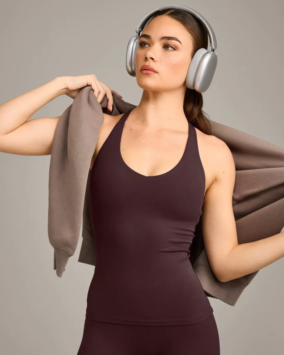 SoftMotion™ Racer Back Vest with Built in Bra Shelf with Grey Logo