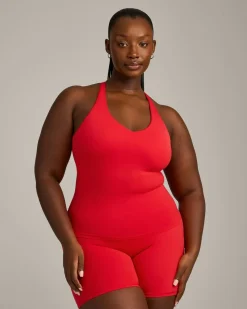 SoftMotion™ Racer Back Vest with Built in Bra Shelf with Grey Logo