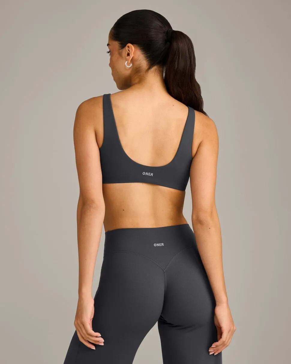 SoftMotion™ Scoop Back Bralette with Grey Logo