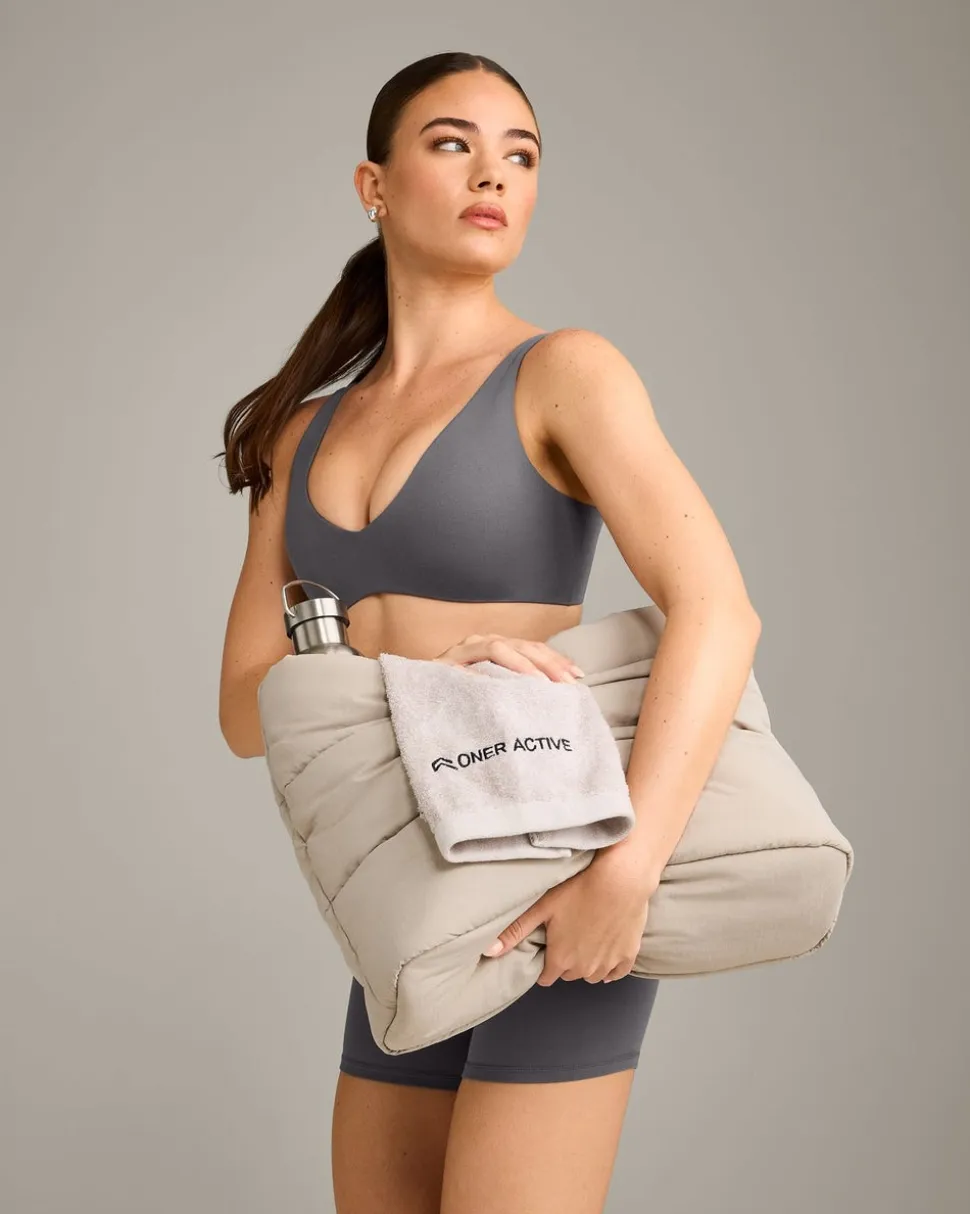 SoftMotion™ Scoop Back Bralette with Grey Logo