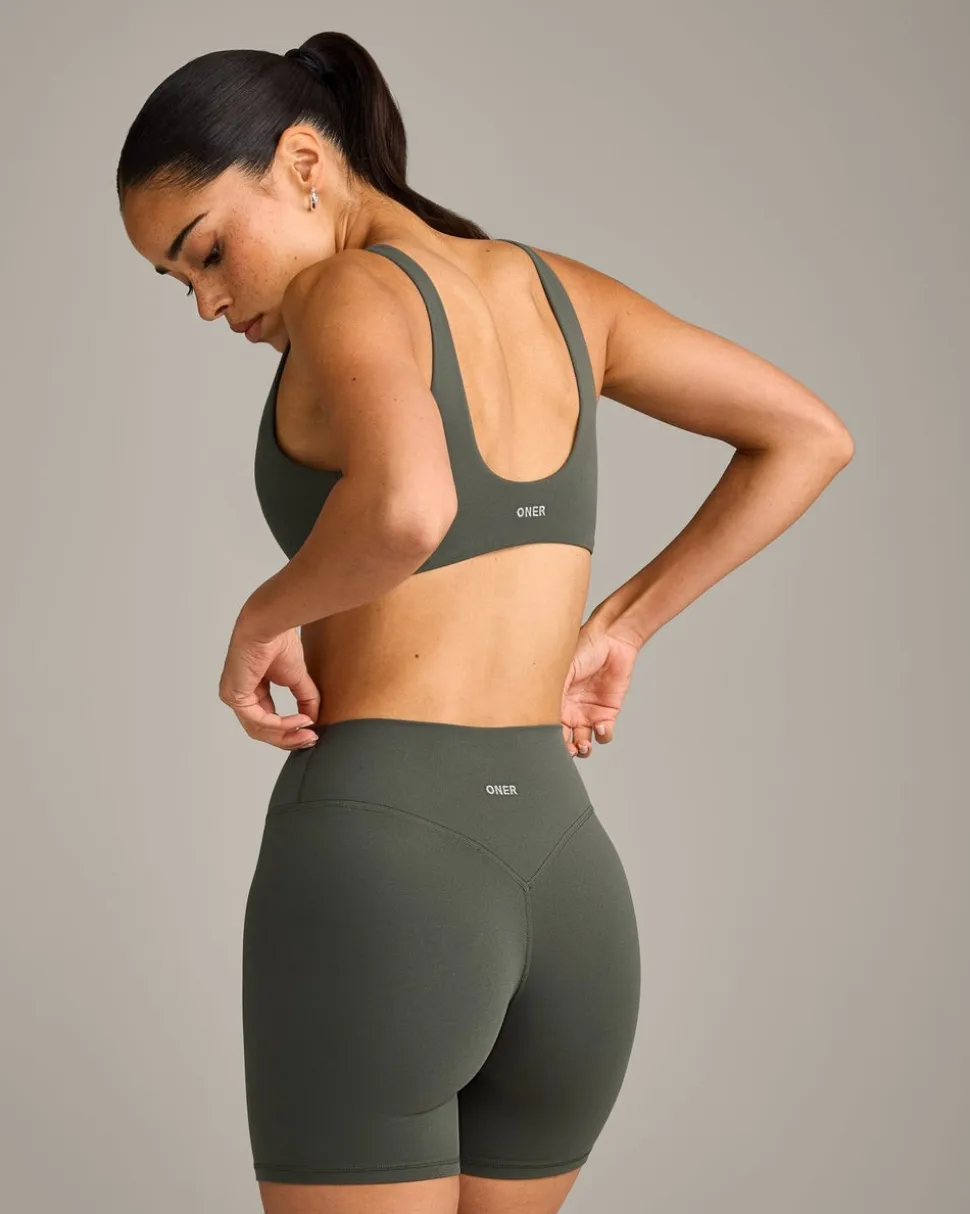 SoftMotion™ Scoop Back Bralette with Grey Logo