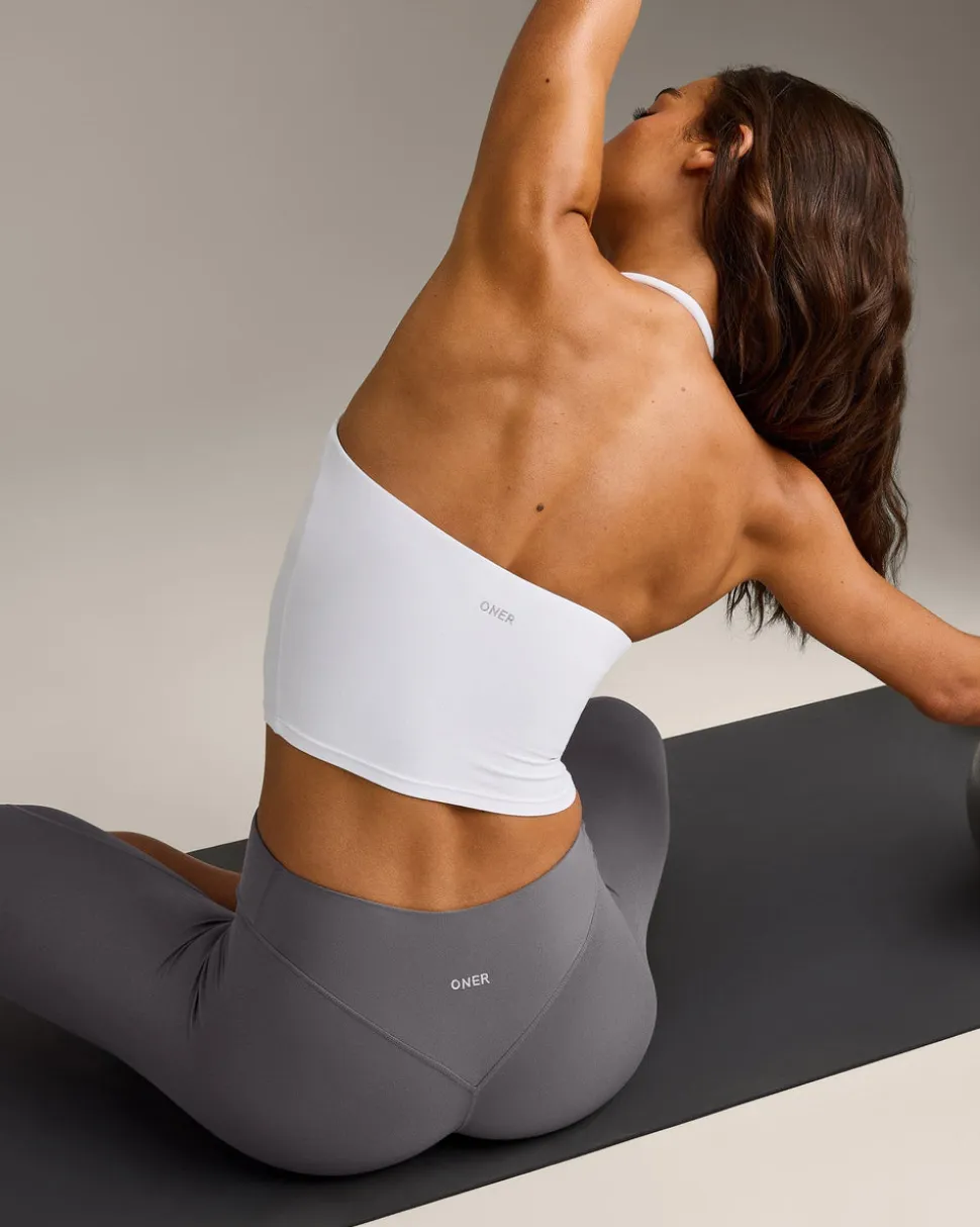SoftMotion™ Strappy Halter Neck Mid Vest with Built in Bra Shelf with Grey Logo