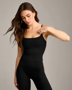 SoftMotion™ Strappy Mid Vest with Built in Bra Shelf with Grey Logo