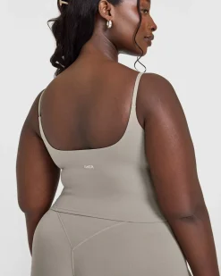 SoftMotion™ Strappy Mid Vest with Built in Bra Shelf with White Logo