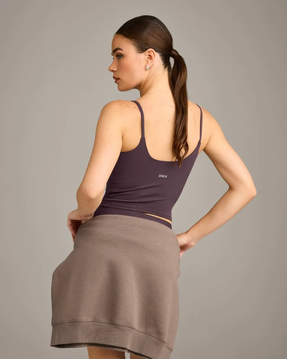 SoftMotion™ Strappy Mid Vest with Built in Bra Shelf with Grey Logo