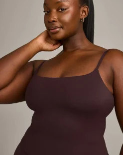 SoftMotion™ Strappy Mid Vest with Built in Bra Shelf with Grey Logo