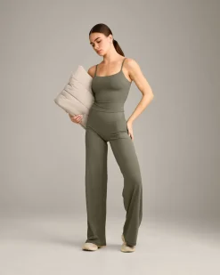 SoftMotion™ Strappy Mid Vest with Built in Bra Shelf with Grey Logo