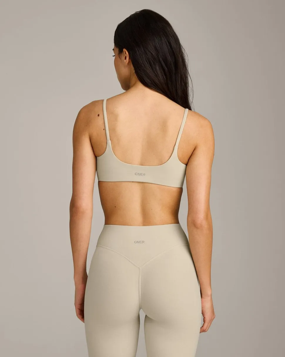 SoftMotion™ Strappy Sports Bra with Grey Logo