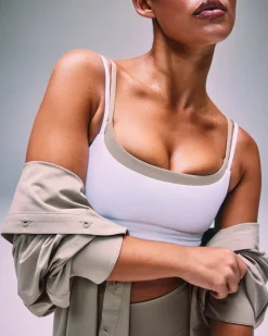 SoftMotion™ Strappy Sports Bra with Grey Logo
