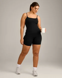 SoftMotion™ Strappy Vest with Built in Bra Shelf with Grey Logo